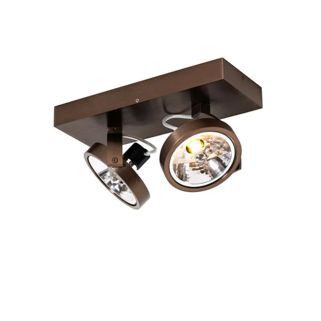 QAZQA Design-Spot dunkelbronze verstellbar 2-flammig - Go