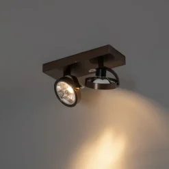 QAZQA Design-Spot dunkelbronze verstellbar 2-flammig - Go