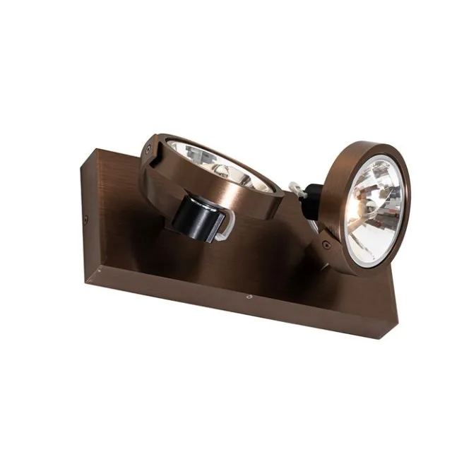 QAZQA Design-Spot dunkelbronze verstellbar 2-flammig - Go
