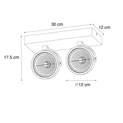 QAZQA Design-Spot dunkelbronze verstellbar 2-flammig - Go