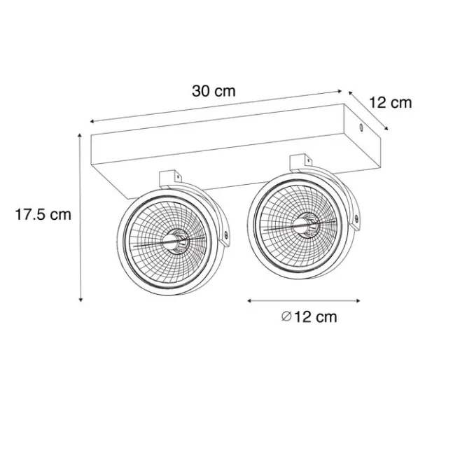QAZQA Design-Spot dunkelbronze verstellbar 2-flammig - Go