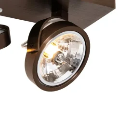 QAZQA Design-Spot dunkelbronze verstellbar 2-flammig - Go