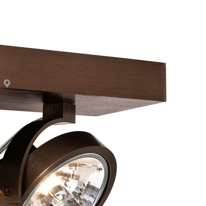 QAZQA Design-Spot dunkelbronze verstellbar 2-flammig - Go