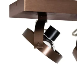 QAZQA Design-Spot dunkelbronze verstellbar 2-flammig - Go