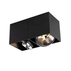 QAZQA Designspot rechteckig 2-flammig schwarz inkl. 2 x G9 - Box