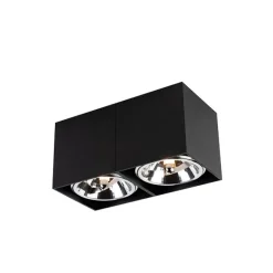 QAZQA Designspot rechteckig 2-flammig schwarz inkl. 2 x G9 - Box