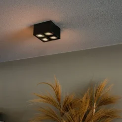 QAZQA Designspot schwarz 4-flammig - Qubo Honey