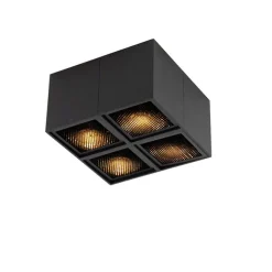 QAZQA Designspot schwarz 4-flammig - Qubo Honey