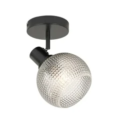 QAZQA Designspot schwarz mit Rauchglas - Chico