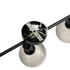 QAZQA Design-Spot schwarz mit Rauchglas 3-flammig - Chico