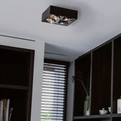 QAZQA Design-Spot schwarz quadratisch 4-flammig - Kaya