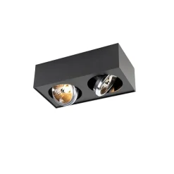 QAZQA Design-Spot schwarz quadratisch 2-flammig - Kaya