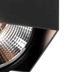 QAZQA Design-Spot schwarz rechteckig AR111 2-flammig - Box