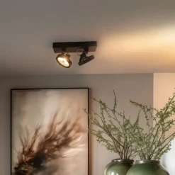 QAZQA Designspot schwarz verstellbar 2-flammig - Go