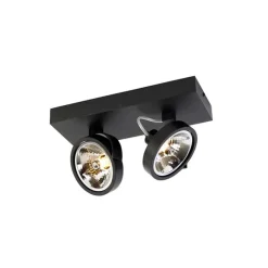 QAZQA Designspot schwarz verstellbar 2-flammig - Go