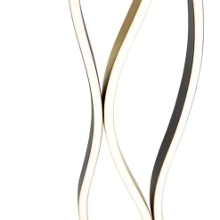 Trio Leuchten Design-Stehleuchte Schwarz mit Gold inkl. Dimmbarer LED - Blaze