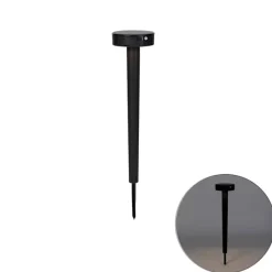 QAZQA Design-Stiftspot schwarz inkl. LED und Dimmer IP55 Solar - Fiorina