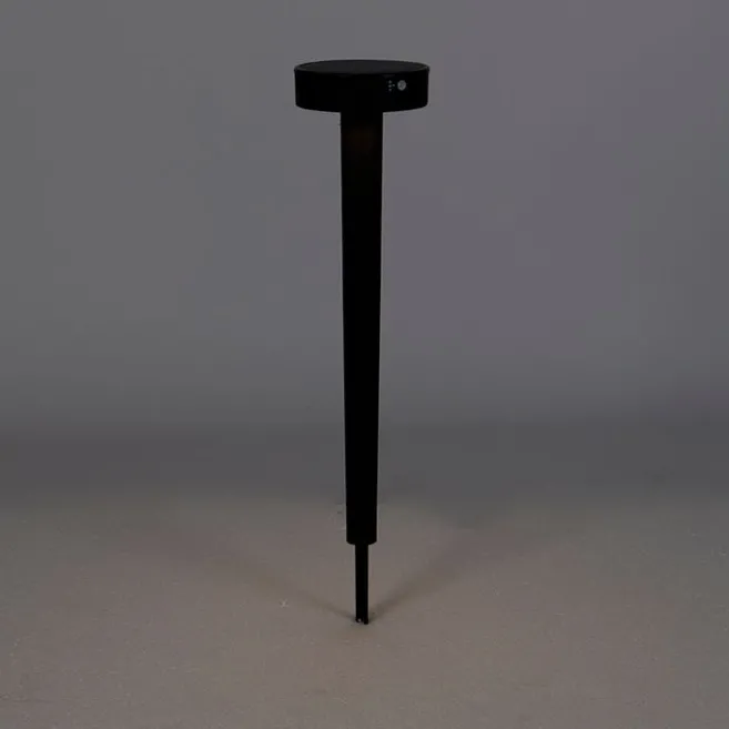 QAZQA Design-Stiftspot schwarz inkl. LED und Dimmer IP55 Solar - Fiorina