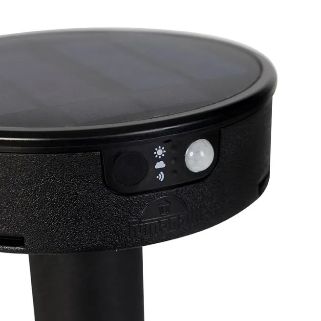 QAZQA Design-Stiftspot schwarz inkl. LED und Dimmer IP55 Solar - Fiorina