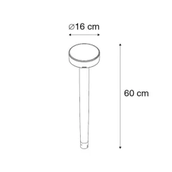 QAZQA Design-Stiftspot schwarz inkl. LED und Dimmer IP55 Solar - Fiorina