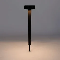 QAZQA Design-Stiftspot schwarz inkl. LED und Dimmer IP55 Solar - Fiorina