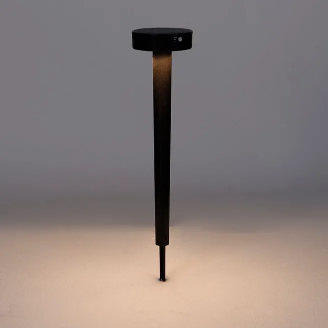 QAZQA Design-Stiftspot schwarz inkl. LED und Dimmer IP55 Solar - Fiorina