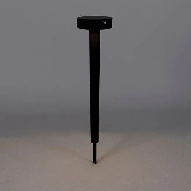 QAZQA Design-Stiftspot schwarz inkl. LED und Dimmer IP55 Solar - Fiorina