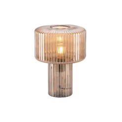 Paul Neuhaus Design-Tischleuchte aus bernsteinfarbenem Glas - Andro