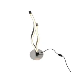 Trio Leuchten Design-Tischleuchte schwarz mit Silber inkl. LED 3-Stufen-Dimmbar in Kelvin - Blaze