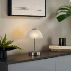 QAZQA Design-Tischleuchte Stahl mit Opalglas inkl. LED Dimmbar - Joya