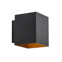 QAZQA Design-Wandleuchte schwarz und gold quadratisch - Sola