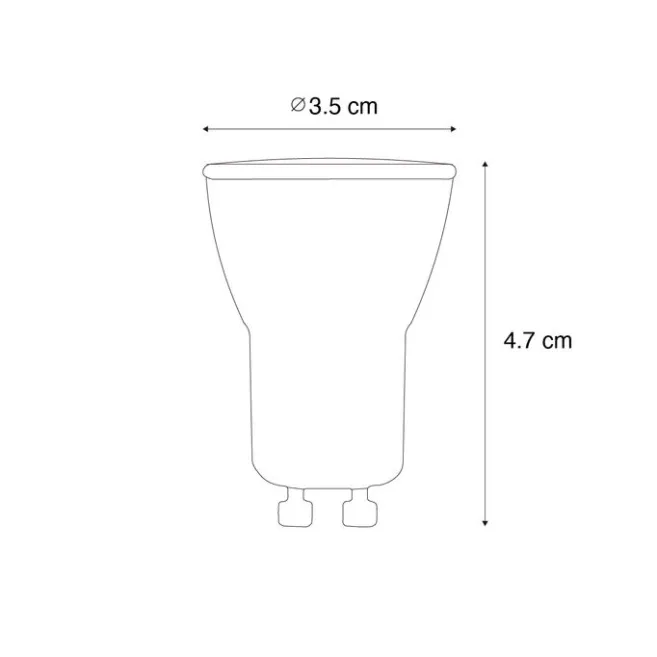 LUEDD Dimmbare GU10 LED-Glühbirne 35 mm, 4 W, 228 lm, 2200 K