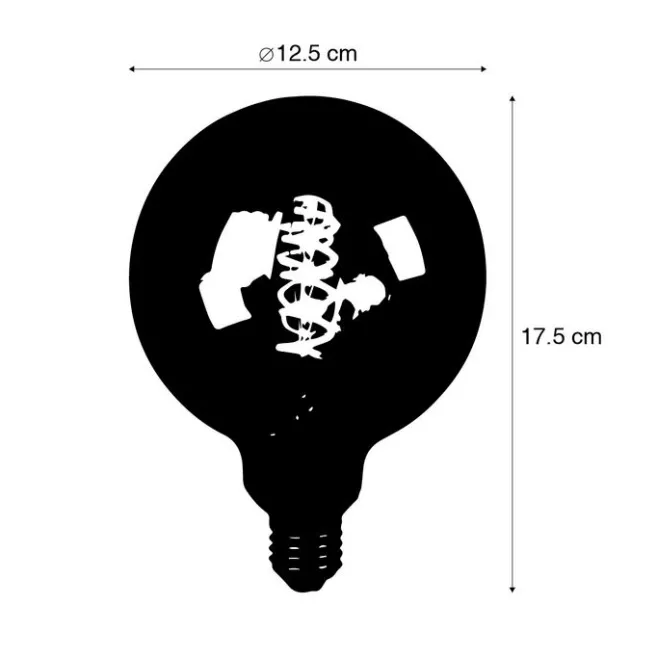 LUEDD E27 dimmbare LED Spiralfadenlampe G125 blau 4W 180lm 1800K