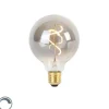 LUEDD E27 dimmbare LED Spiralfadenlampe G95 Rauch 3W 95 lm 1800K