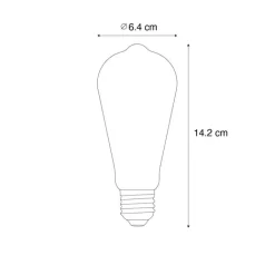 LUEDD E27 Dimmbare LED-Filament-Glühbirne ST64 Gold 4,5W 450 lm 2200K