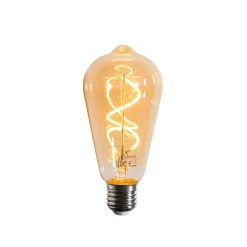 LUEDD E27 Dimmbare LED-Glühbirne Spiralfilament ST64 Gold 4W 270 lm 2100K