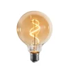 LUEDD E27 Dimmbare LED-Glühbirne Spiralfilament G95 Gold 4W 270 lm 2100K
