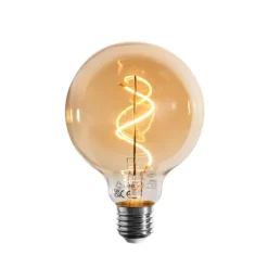 LUEDD E27 Dimmbare LED-Glühbirne Spiralfilament G95 Gold 4W 270 lm 2100K