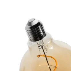 LUEDD E27 Dimmbare LED-Glühbirne Spiralfilament G95 Gold 4W 270 lm 2100K