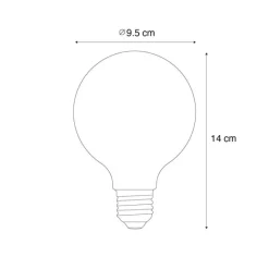 LUEDD E27 Dimmbare LED-Glühbirne Spiralfilament G95 Gold 4W 270 lm 2100K