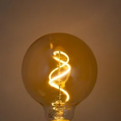 LUEDD E27 Dimmbare LED-Glühbirne Spiralfilament G95 Gold 4W 270 lm 2100K