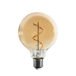 LUEDD E27 Dimmbare LED-Glühbirne Spiralfilament G95 Gold 4W 270 lm 2100K