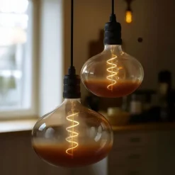 LUEDD E27 Dimmbare LED-Glühbirnen G220 Braun 4,9W 130 lm 1800K