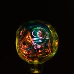 LUEDD E27 Dimmbare LED-Lampe Spiral Filament G125 Regenbogen 4W 200 lm 1800K