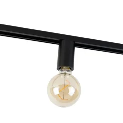 QAZQA E27 Fassung mit Schienenaufhängung für 1-Phasenschiene Schwarz - Iconic Jeana