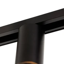 QAZQA E27 Fassung mit Schienenaufhängung für 1-Phasenschiene Schwarz - Iconic Jeana