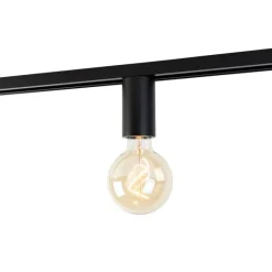 QAZQA E27 Fassung mit Schienenaufhängung für 1-Phasenschiene Schwarz - Iconic Jeana