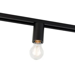 QAZQA E27 Fassung mit Schienenaufhängung für 1-Phasenschiene Schwarz - Iconic Jeana