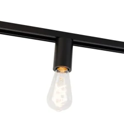 QAZQA E27 Fassung mit Schienenaufhängung für 1-Phasenschiene Schwarz - Iconic Jeana