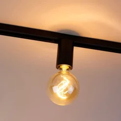 QAZQA E27 Fassung mit Schienenaufhängung für 1-Phasenschiene Schwarz - Iconic Jeana